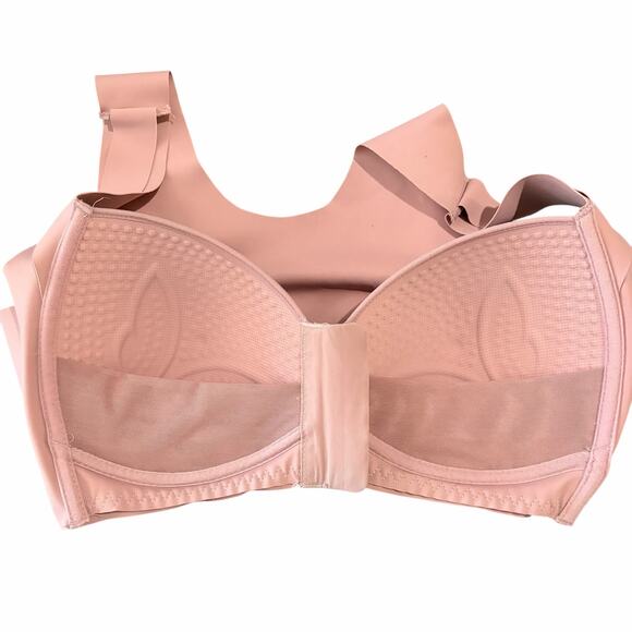 Women's Front Snap Bra 42/95 Pink Padded Comfort Seamless Front Closure Blush - Picture 3 of 7